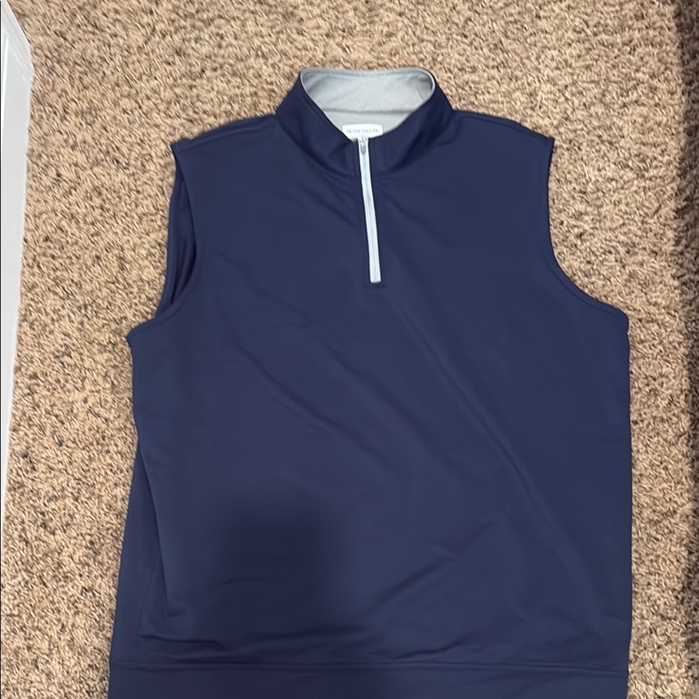 Peter Millar Navy Sleeveless Zip-Up Vest